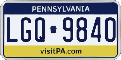 PA license plate LGQ9840