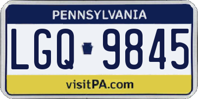 PA license plate LGQ9845