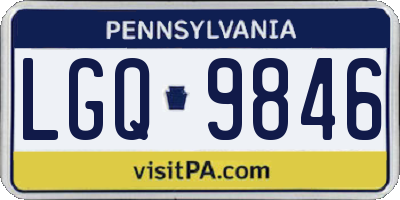 PA license plate LGQ9846