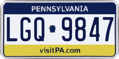 PA license plate LGQ9847