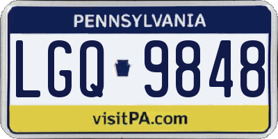 PA license plate LGQ9848