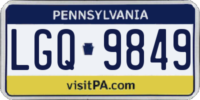 PA license plate LGQ9849