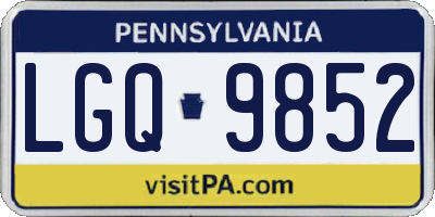 PA license plate LGQ9852