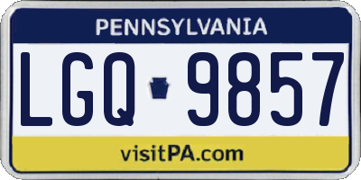 PA license plate LGQ9857
