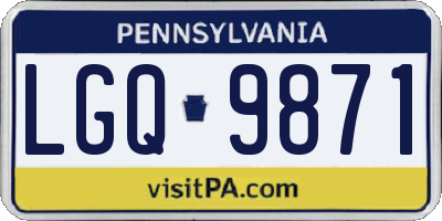 PA license plate LGQ9871