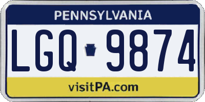 PA license plate LGQ9874