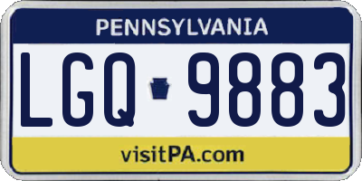 PA license plate LGQ9883