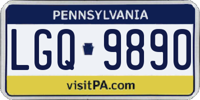 PA license plate LGQ9890