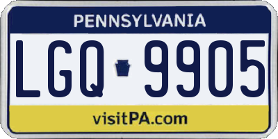 PA license plate LGQ9905