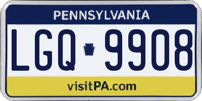 PA license plate LGQ9908
