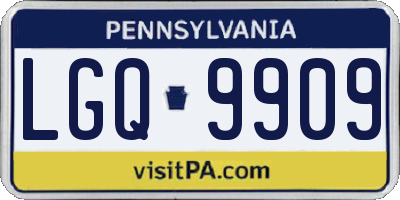 PA license plate LGQ9909