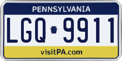 PA license plate LGQ9911