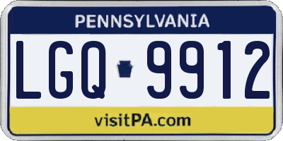 PA license plate LGQ9912