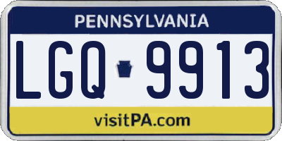 PA license plate LGQ9913
