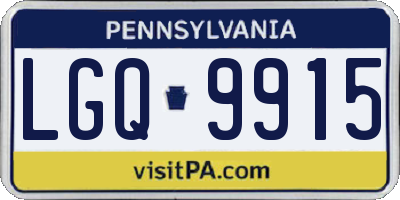 PA license plate LGQ9915