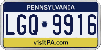 PA license plate LGQ9916