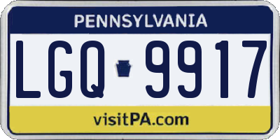 PA license plate LGQ9917