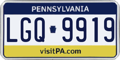 PA license plate LGQ9919