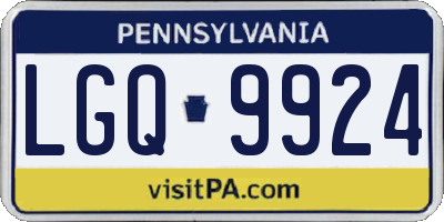 PA license plate LGQ9924