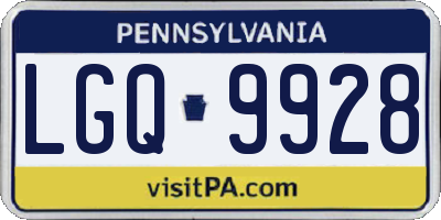 PA license plate LGQ9928