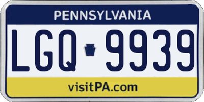PA license plate LGQ9939