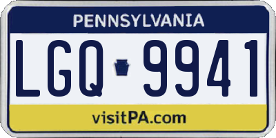 PA license plate LGQ9941