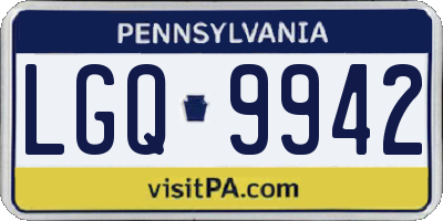 PA license plate LGQ9942