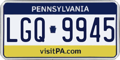PA license plate LGQ9945