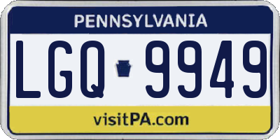 PA license plate LGQ9949