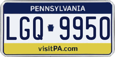 PA license plate LGQ9950