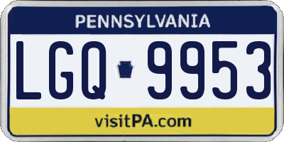 PA license plate LGQ9953