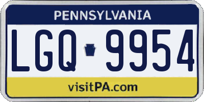 PA license plate LGQ9954