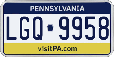 PA license plate LGQ9958