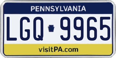 PA license plate LGQ9965