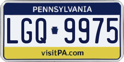 PA license plate LGQ9975