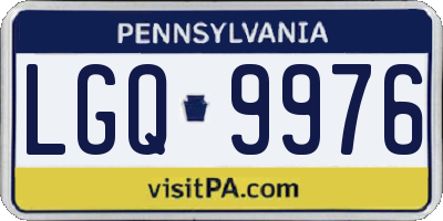 PA license plate LGQ9976