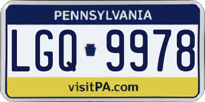 PA license plate LGQ9978