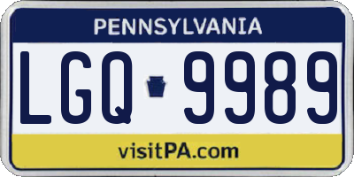 PA license plate LGQ9989