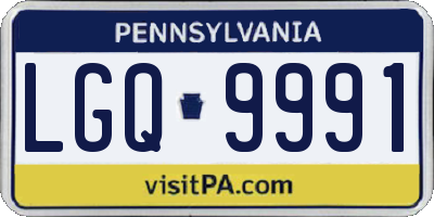 PA license plate LGQ9991
