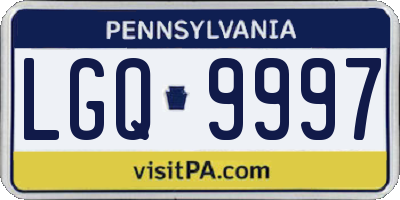 PA license plate LGQ9997