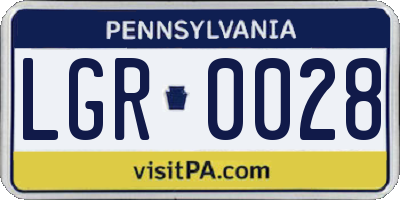 PA license plate LGR0028