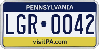 PA license plate LGR0042