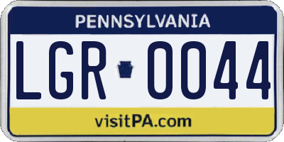 PA license plate LGR0044