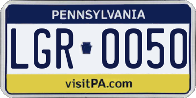PA license plate LGR0050