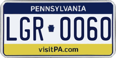 PA license plate LGR0060
