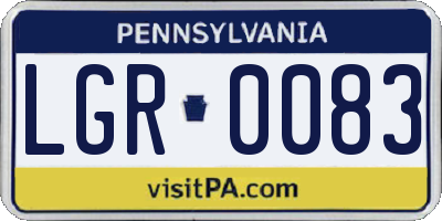 PA license plate LGR0083