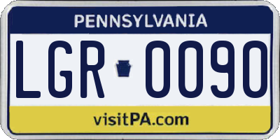 PA license plate LGR0090