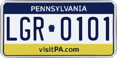 PA license plate LGR0101