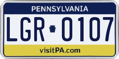 PA license plate LGR0107