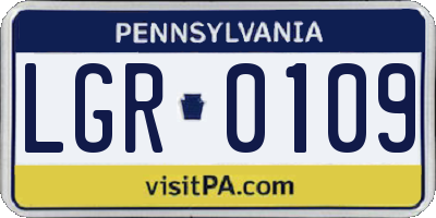 PA license plate LGR0109